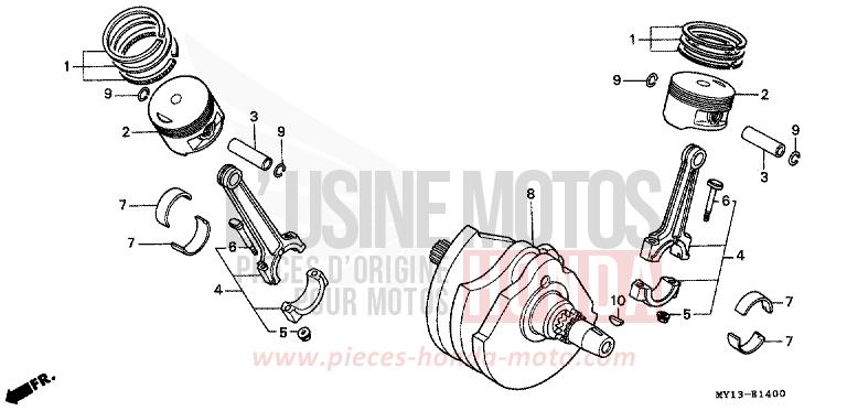 CRANKSHAFT/PISTON for Africa Twin 750 BLACK (NH1E) from 1995